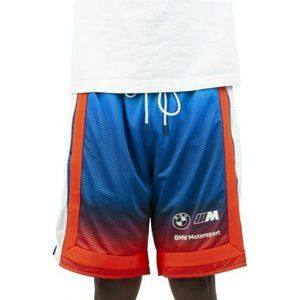 Puma BMW Motorsport Mens Basketball Shorts Size XL  Blue Red Zip Pockets New